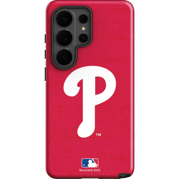 MLB Philadelphia Phillies - Solid Distressed Galaxy S26 Ultra Impact Case
