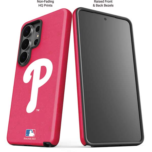 MLB Philadelphia Phillies - Solid Distressed Galaxy S26 Ultra Impact Case