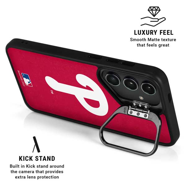 MLB Philadelphia Phillies - Solid Distressed Galaxy S26 Ultra Kickstand Case
