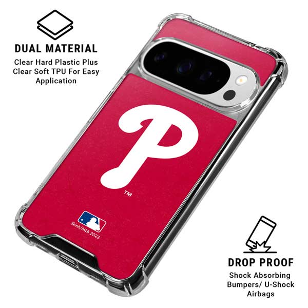 MLB Philadelphia Phillies - Solid Distressed Google Pixel 10 Pro Clear Case