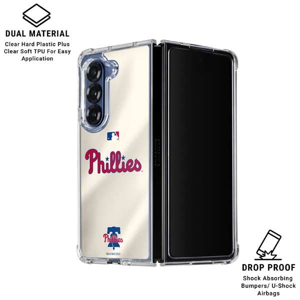 MLB Philadelphia Phillies Road Jersey Galaxy Z Fold7 Clear Case
