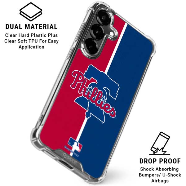 MLB Philadelphia Phillies Split Galaxy S26 Plus Clear Case