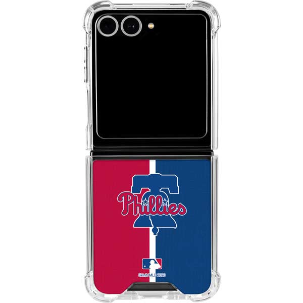MLB Philadelphia Phillies Split Galaxy Z Flip7 Clear Case