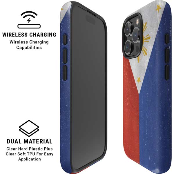 Philippines Flag Distressed iPhone 16 Pro Magsafe Impact Case