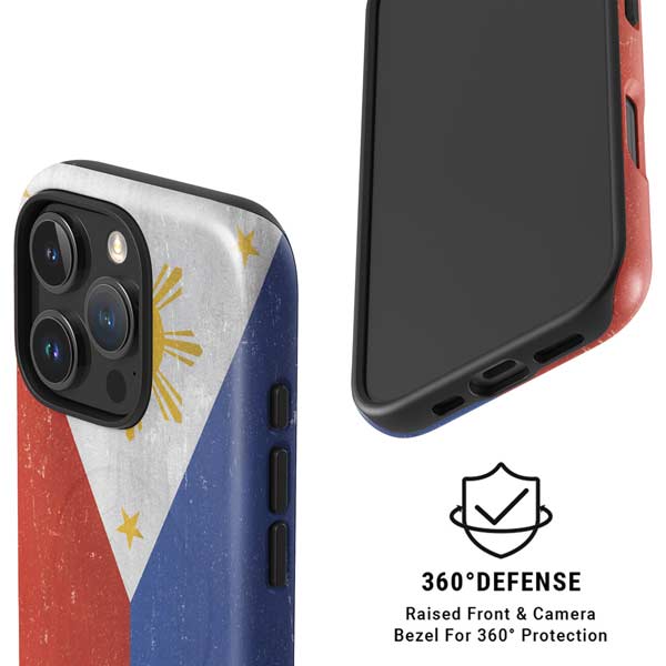 Philippines Flag Distressed iPhone 16 Pro Max Magsafe Impact Case