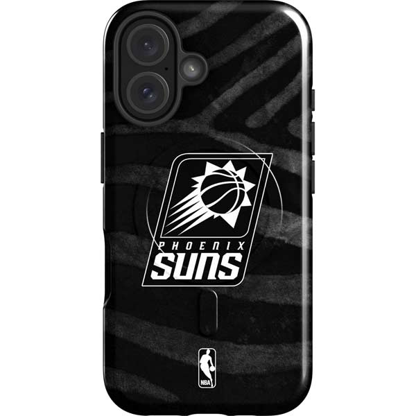NBA Phoenix Suns Black Animal Print iPhone 16 Magsafe Impact Case