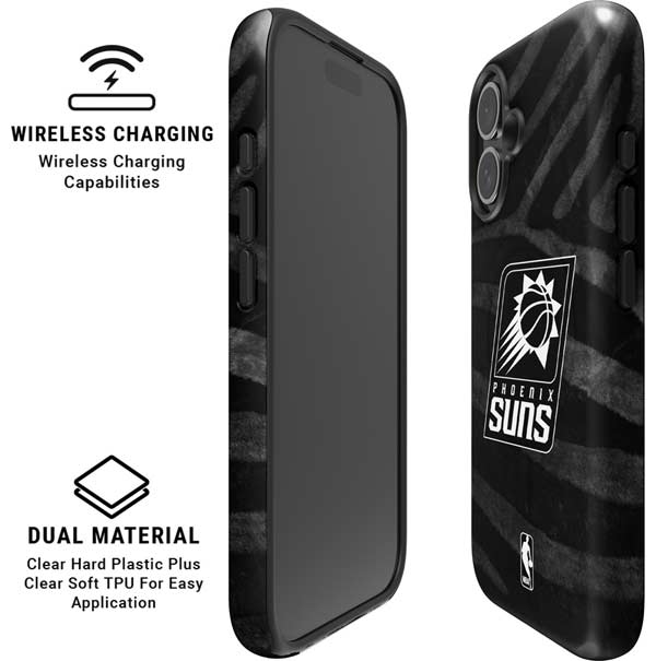 NBA Phoenix Suns Black Animal Print iPhone 16 Magsafe Impact Case