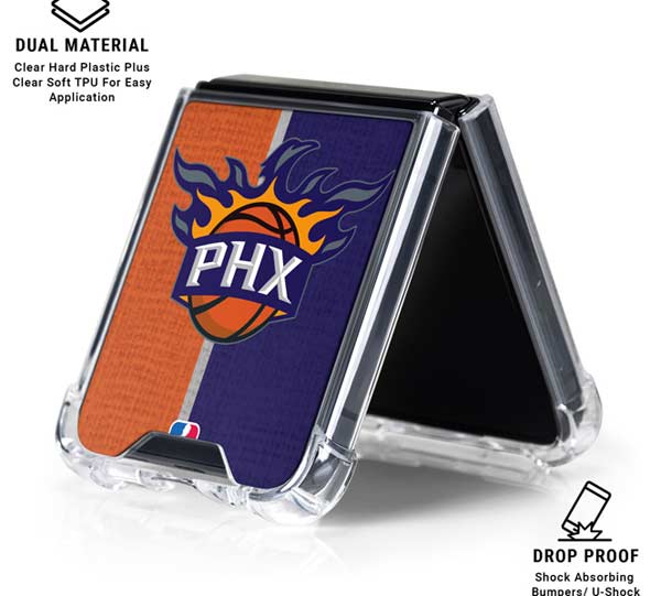 NBA Phoenix Suns Canvas Galaxy Z Flip7 Clear Case