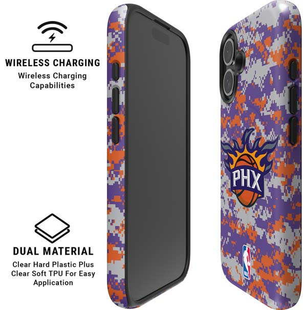 NBA Phoenix Suns Digi Camo iPhone 16 Magsafe Impact Case