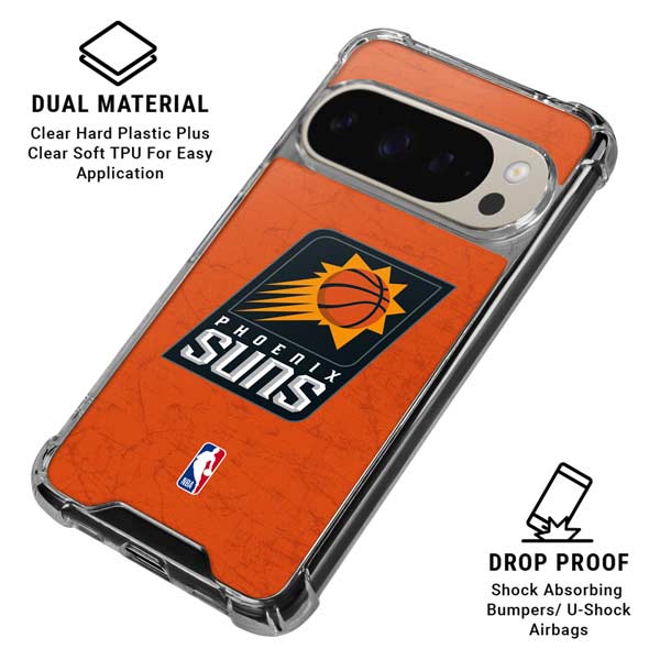 NBA Phoenix Suns Distressed Google Pixel 9 Pro XL Clear Case