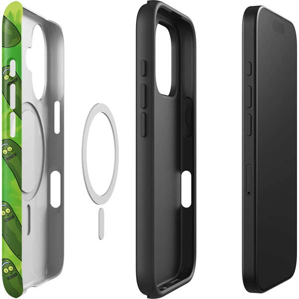 Adult Swim Rick and Morty Pickle Rick Pattern iPhone 16 Magsafe Impact Case