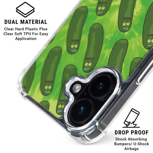 Adult Swim Rick and Morty Pickle Rick Pattern iPhone 17 Clear Case