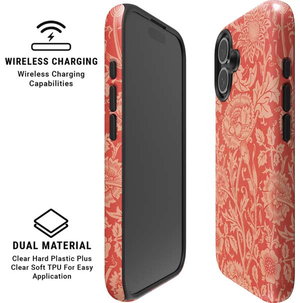 Pink & Rose by William Morris iPhone 16 Magsafe Impact Case