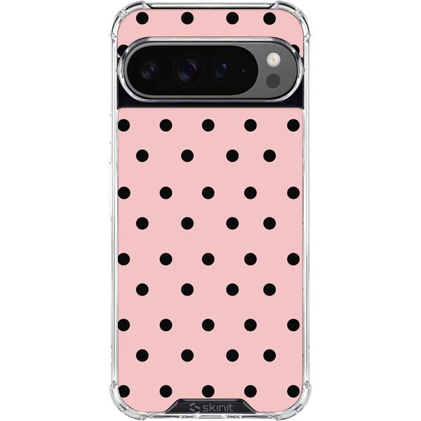 Pink and Black Polka Dots Google Pixel 10 Pro XL Clear Case