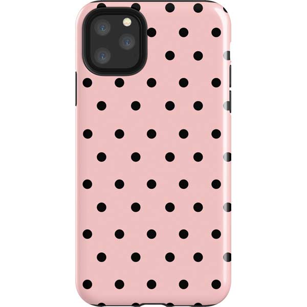 Pink and Black Polka Dots iPhone Cases