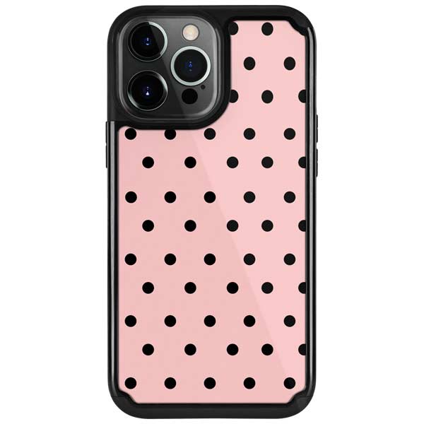 Pink and Black Polka Dots iPhone Cases