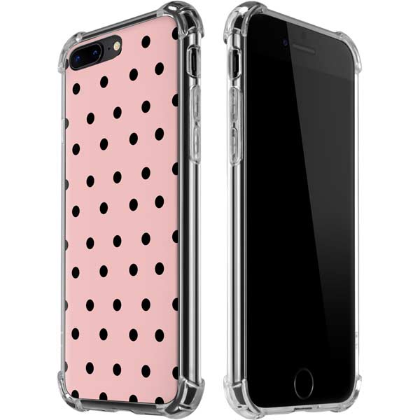 Pink and Black Polka Dots iPhone Cases