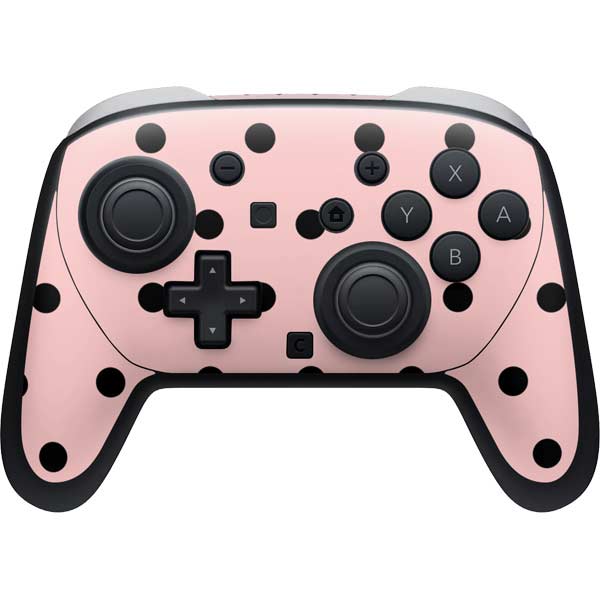 Pink and Black Polka Dots Nintendo Skins