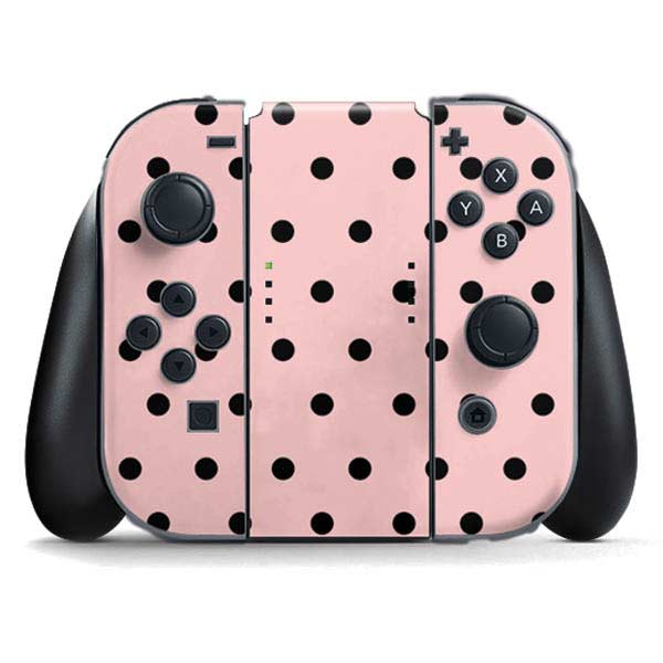 Pink and Black Polka Dots Nintendo Skins