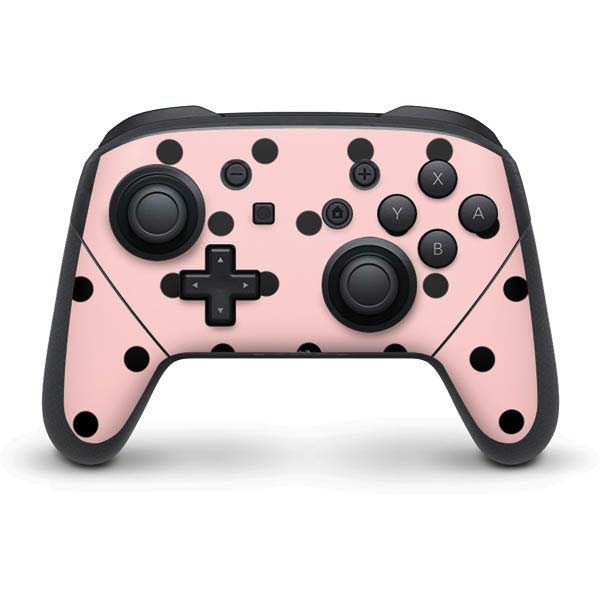 Pink and Black Polka Dots Nintendo Skins