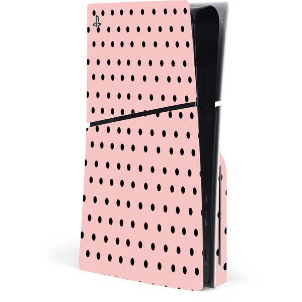 Pink and Black Polka Dots PlayStation PS5 Skins