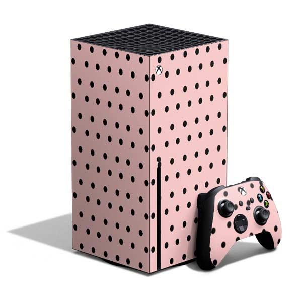 Pink and Black Polka Dots Xbox Series X Skins