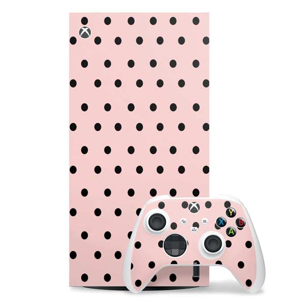 Pink and Black Polka Dots Xbox Series X Skins
