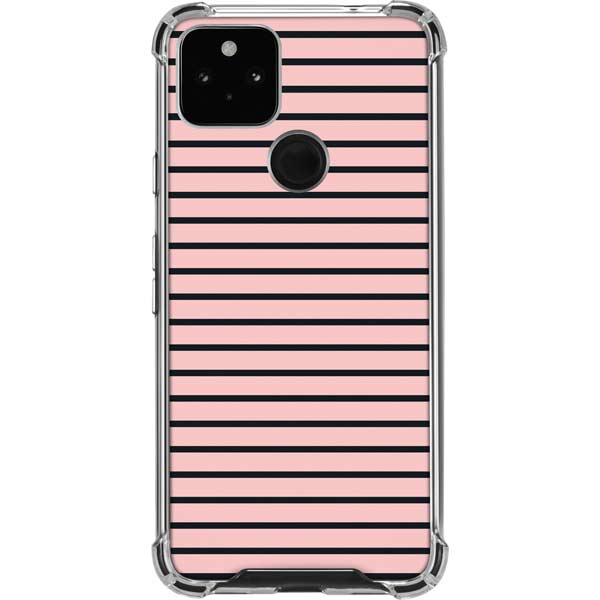 Pink and Black Stripes Pixel Cases