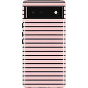 Pink and Black Stripes Pixel Cases