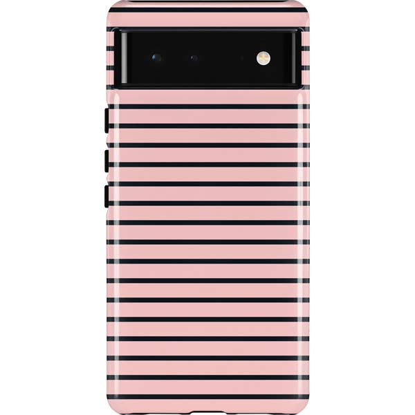 Pink and Black Stripes Pixel Cases