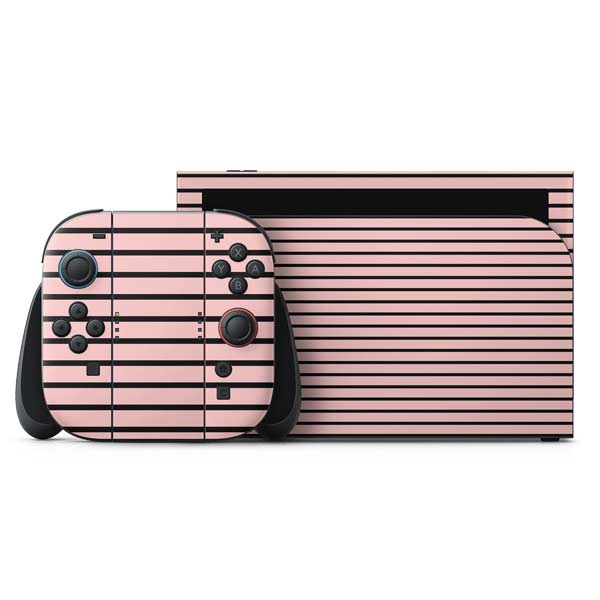 Pink and Black Stripes Nintendo Skins