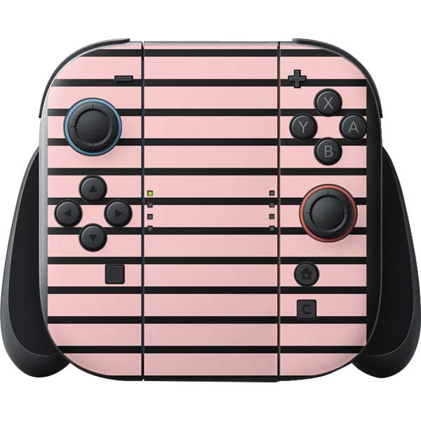 Pink and Black Stripes Nintendo Switch 2 (2025) with Joy-Con Skin