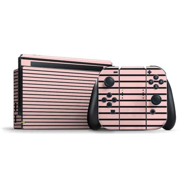 Pink and Black Stripes Nintendo Skins