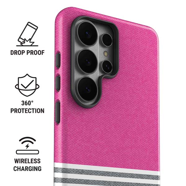 Pink and Grey Stripes Galaxy S26 Ultra Impact Case