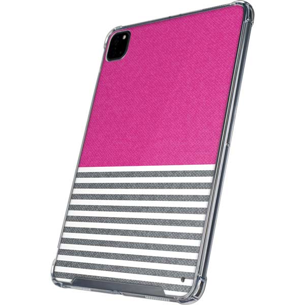Pink and Grey Stripes iPad Cases