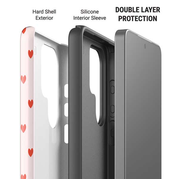 Pink and Red Hearts Galaxy S26 Ultra Impact Case
