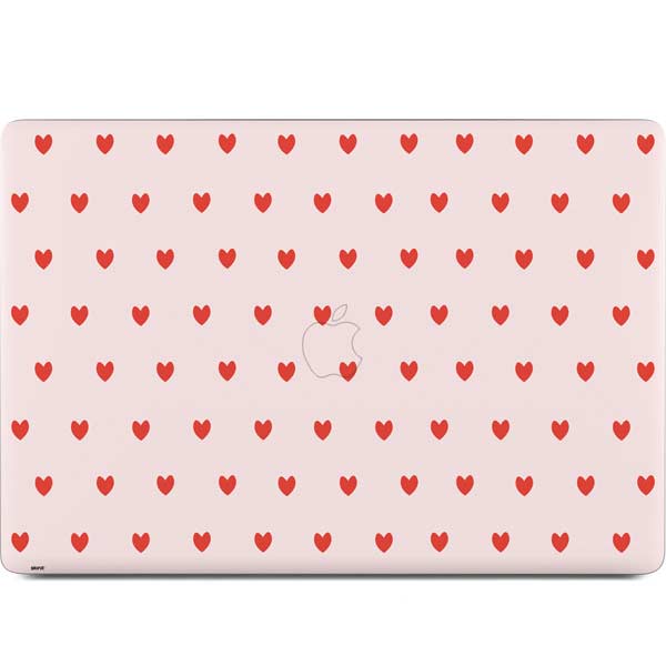 Pink and Red Hearts MacBook Skins