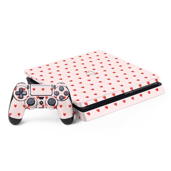 Pink and Red Hearts PlayStation PS4 Skins