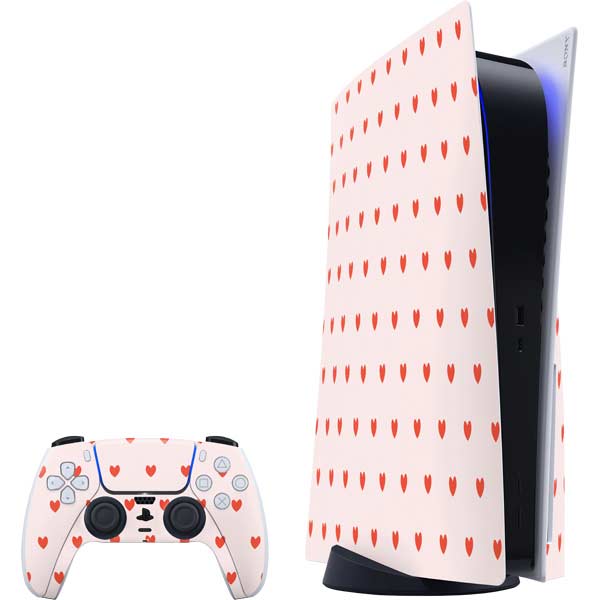Pink and Red Hearts PlayStation PS5 Skins