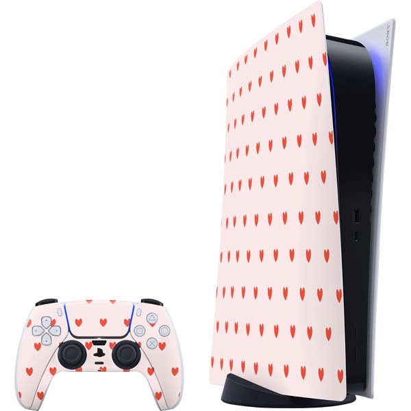 Pink and Red Hearts PlayStation PS5 Skins