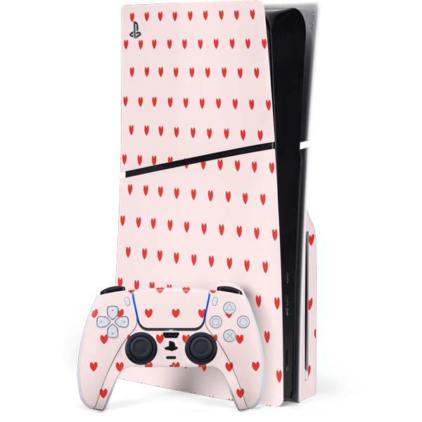 Pink and Red Hearts PlayStation PS5 Skins