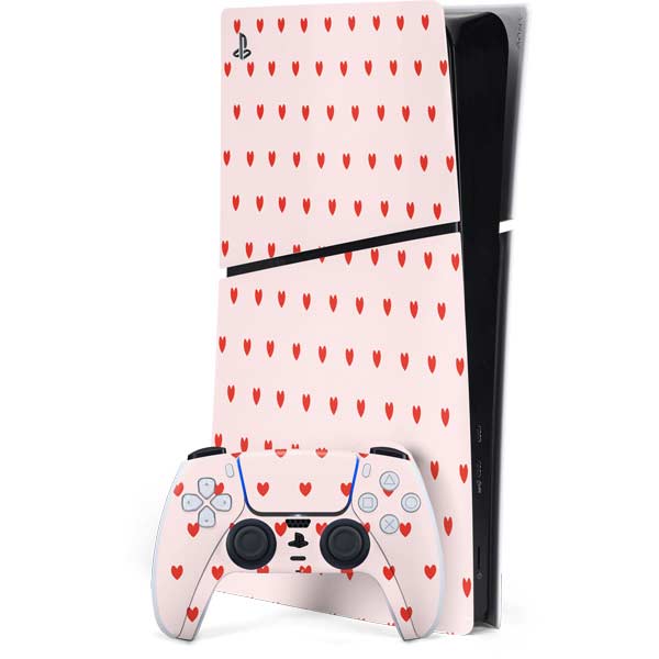 Pink and Red Hearts PlayStation PS5 Skins