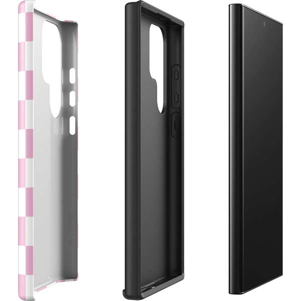 Pink and White Checkerboard Galaxy S25 Ultra Impact Case
