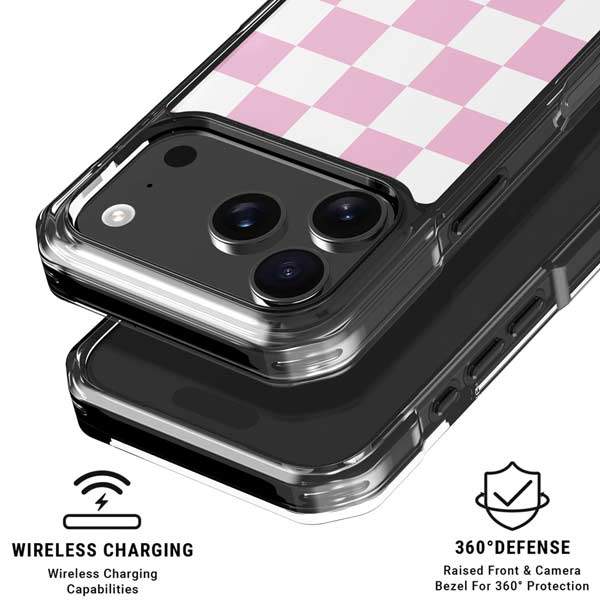 Pink and White Checkerboard iPhone 17 Pro MagSafe Case