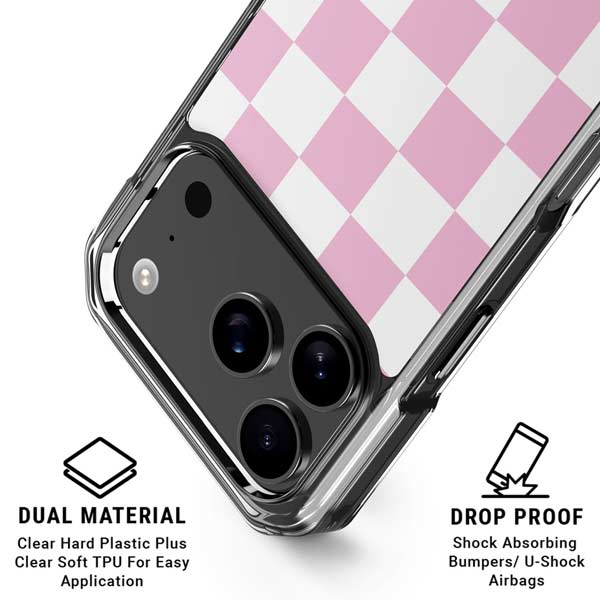 Pink and White Checkerboard iPhone 17 Pro MagSafe Case