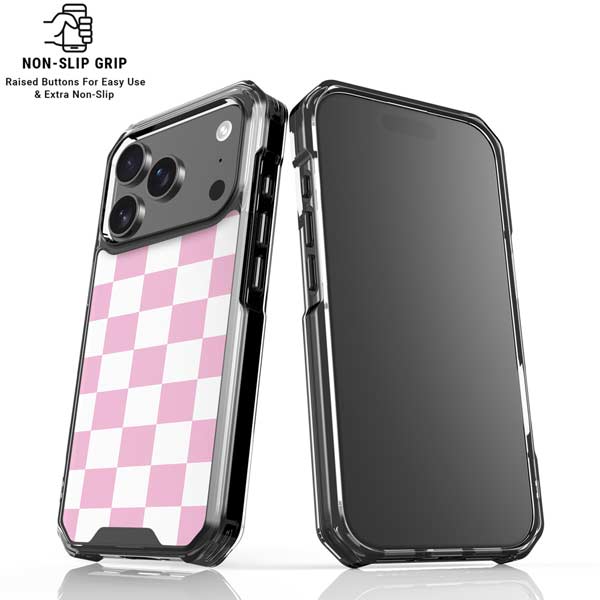 Pink and White Checkerboard iPhone 17 Pro MagSafe Case