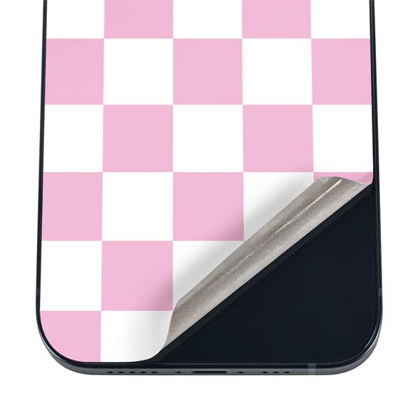 Pink and White Checkerboard iPhone 17 Pro Skin