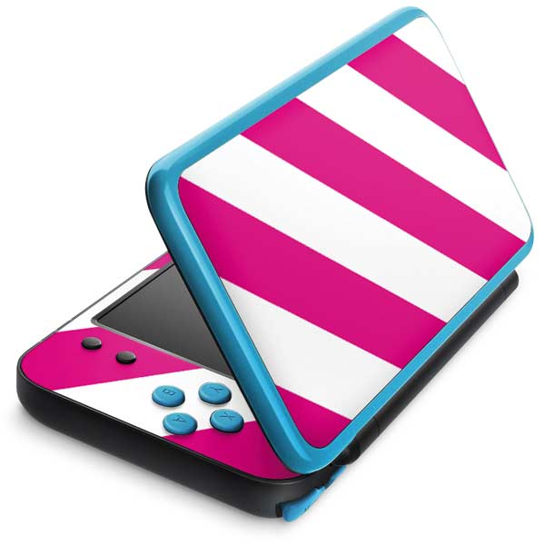 Pink and White Geometric Stripes Nintendo Skins