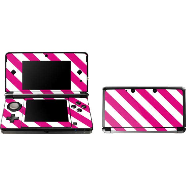 Pink and White Geometric Stripes Nintendo Skins