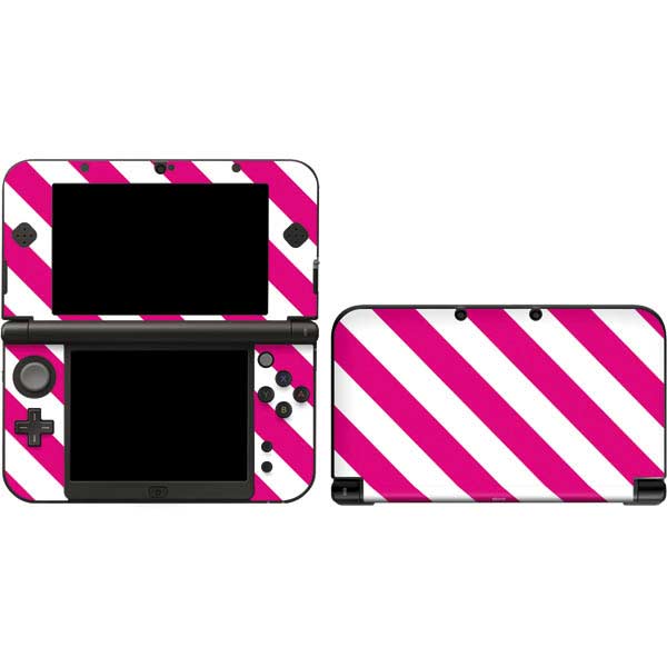 Pink and White Geometric Stripes Nintendo Skins